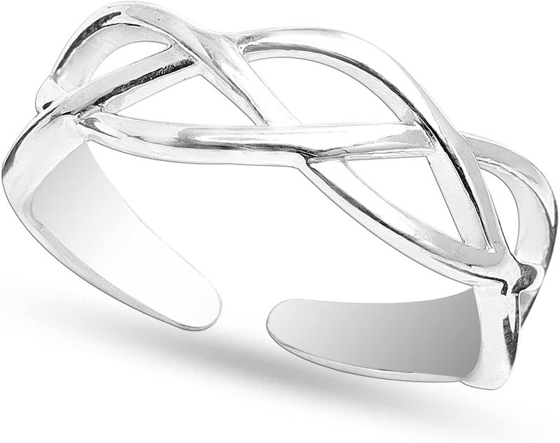 LeCalla 925 Sterling Silver Toe Rings for Women | Minimalist Classic Toe-Rings for Gifting Simple Open Adjustable Toe Band Ring for Women | Smoother and Comfortable to Wear - Image 1